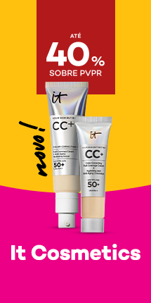 Marca It Cosmetics o com destaque promocional de at&eacute; 40% sobre pre&ccedil;o de Venda ao P&uacute;blico Recomendado